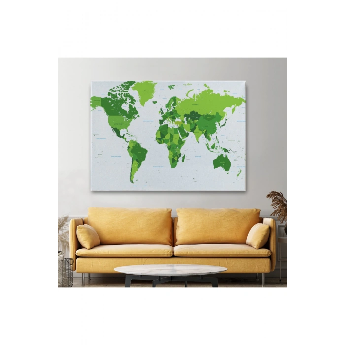Dünya Haritası  Dekoratif Kanvas Tablo 1057