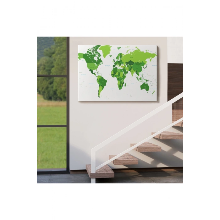 Dünya Haritası  Dekoratif Kanvas Tablo 1057