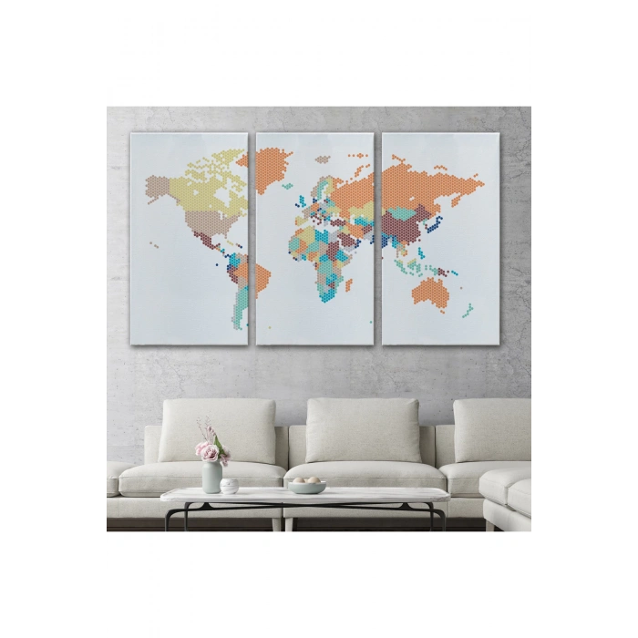 Dünya Haritası  Dekoratif Kanvas Tablo 1061