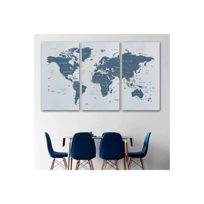 Dünya Haritası  Dekoratif Kanvas Tablo 1062