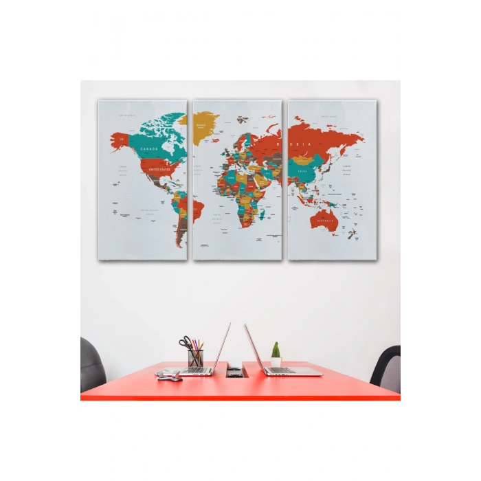Dünya Haritası  Dekoratif Kanvas Tablo 1063