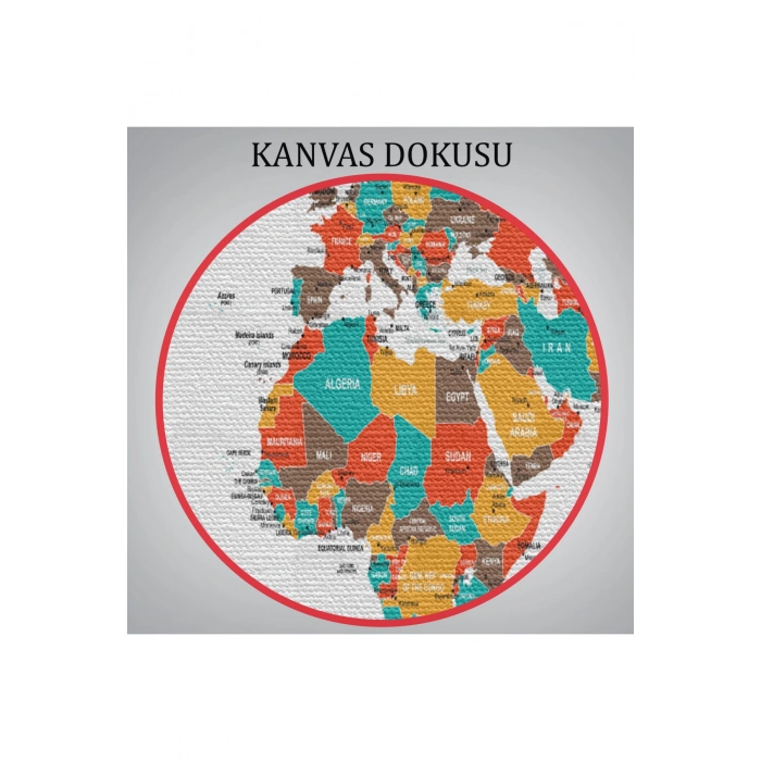 Dünya Haritası  Dekoratif Kanvas Tablo 1063