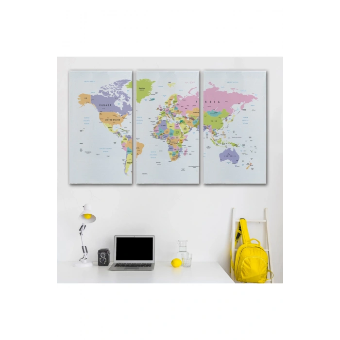 Dünya Haritası  Dekoratif Kanvas Tablo 1064
