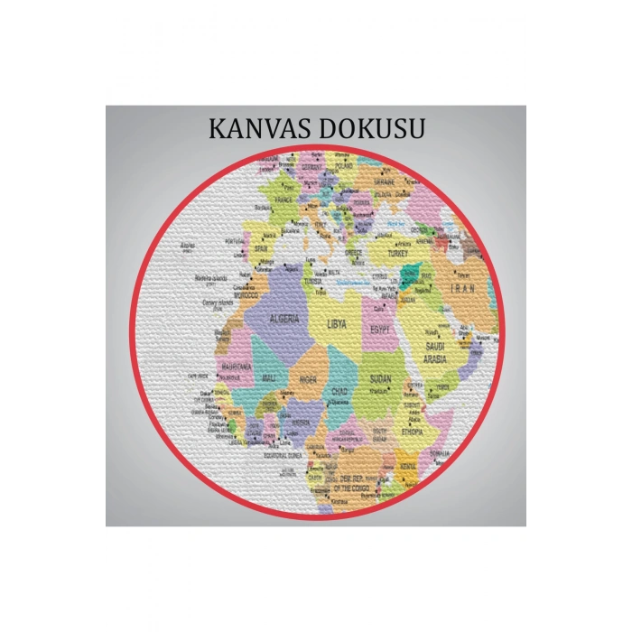 Dünya Haritası  Dekoratif Kanvas Tablo 1064