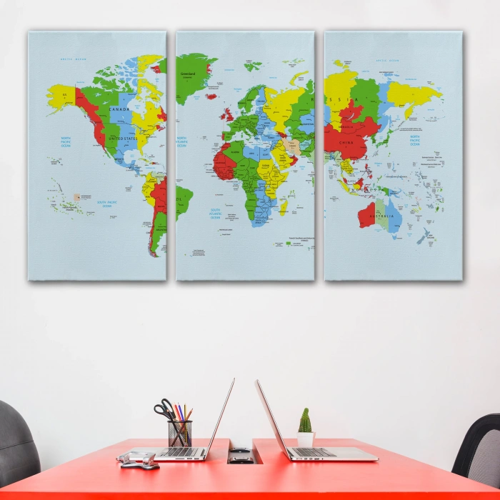 Dünya Haritası  Dekoratif Kanvas Tablo 1066