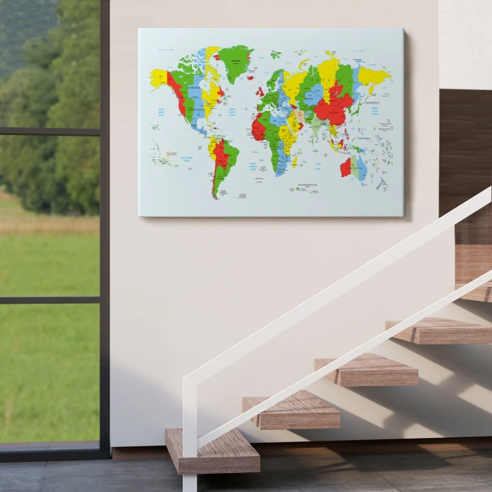 Dünya Haritası  Dekoratif Kanvas Tablo 1066