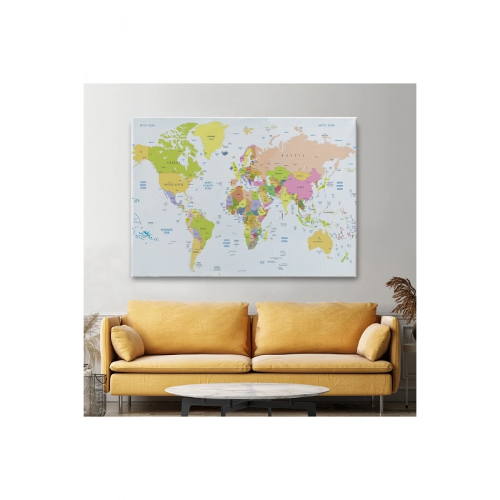 Dünya Haritası  Dekoratif Kanvas Tablo 1069