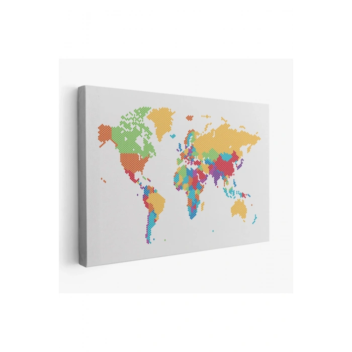 Dünya Haritası  Dekoratif Kanvas Tablo 1071