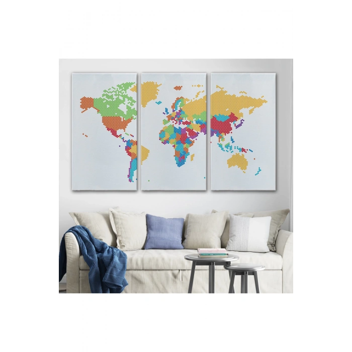Dünya Haritası  Dekoratif Kanvas Tablo 1071
