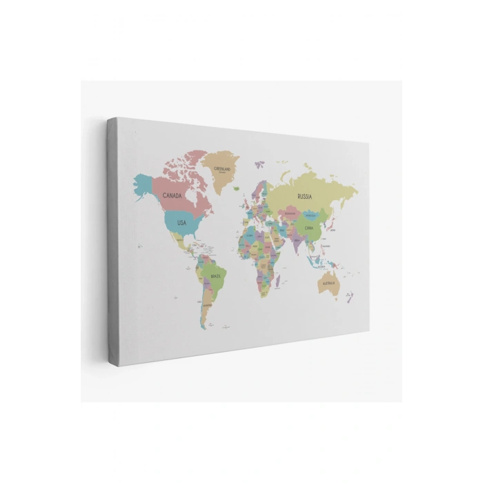 Dünya Haritası  Dekoratif Kanvas Tablo 1077