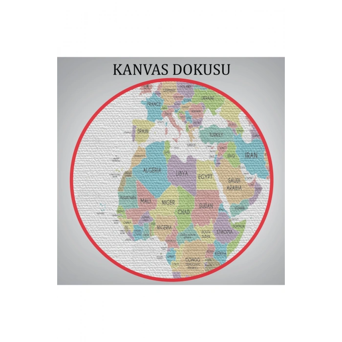 Dünya Haritası  Dekoratif Kanvas Tablo 1077