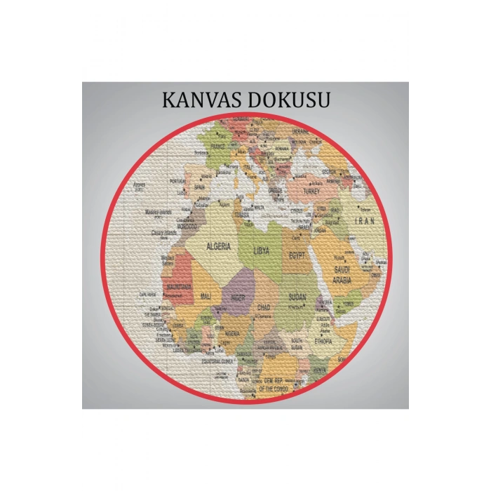 Dünya Haritası  Dekoratif Kanvas Tablo 1078