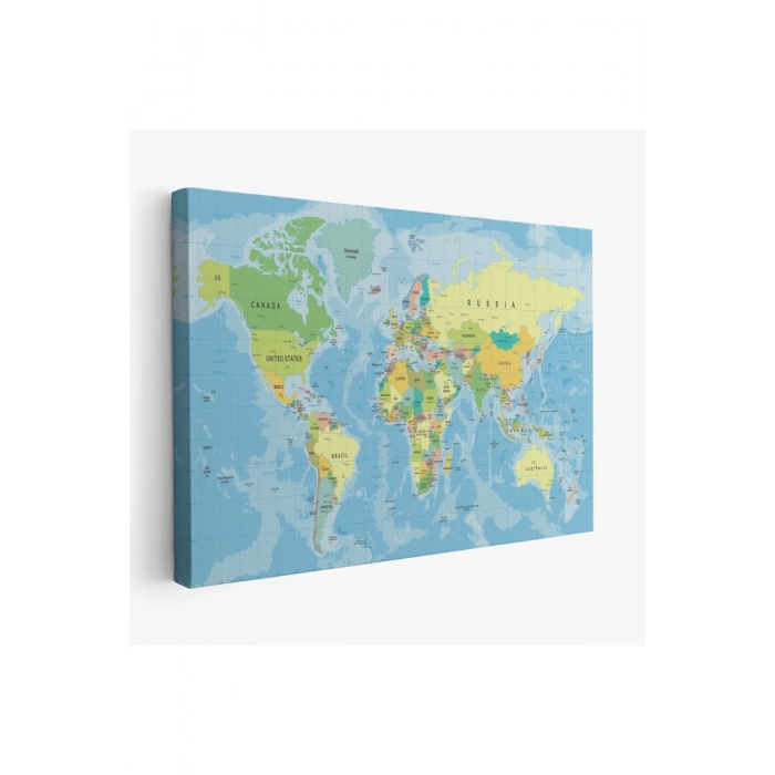 Dünya Haritası  Dekoratif Kanvas Tablo 1079