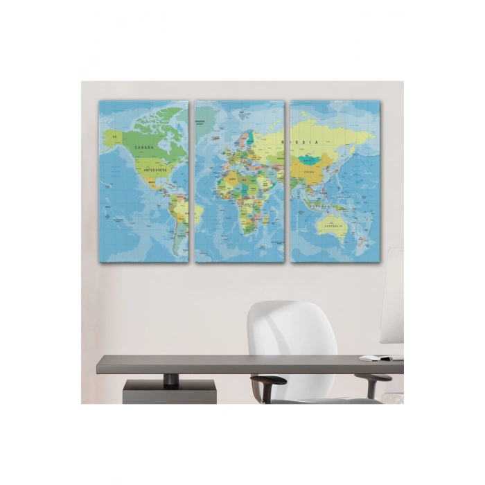 Dünya Haritası  Dekoratif Kanvas Tablo 1079