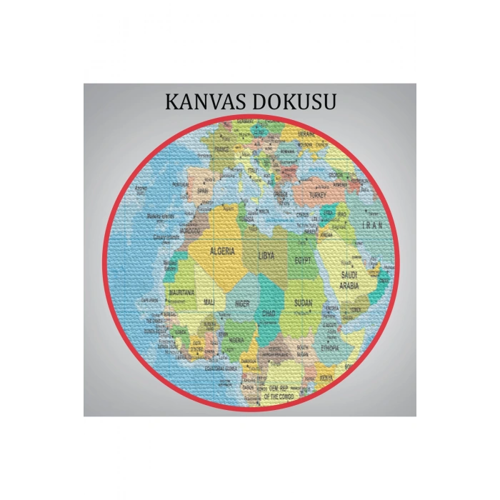 Dünya Haritası  Dekoratif Kanvas Tablo 1079