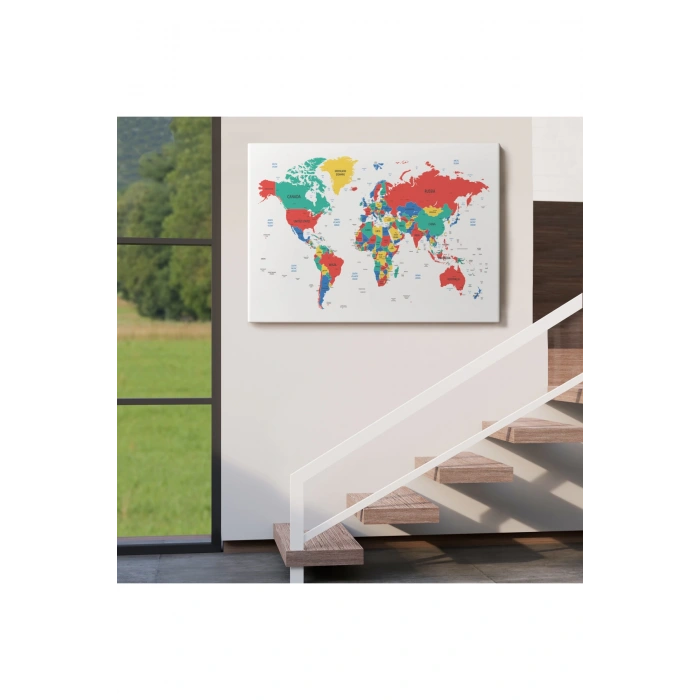 Dünya Haritası  Dekoratif Kanvas Tablo 1081