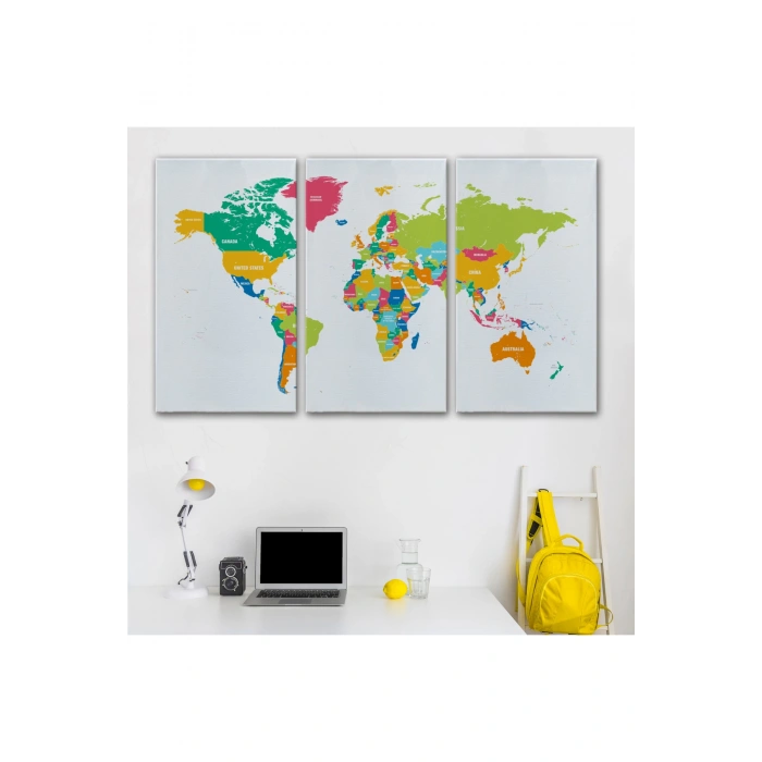Dünya Haritası  Dekoratif Kanvas Tablo 1083