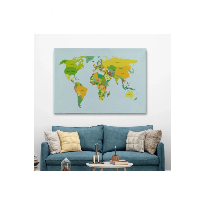 Dünya Haritası  Dekoratif Kanvas Tablo 1089