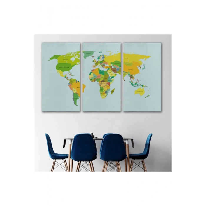 Dünya Haritası  Dekoratif Kanvas Tablo 1089