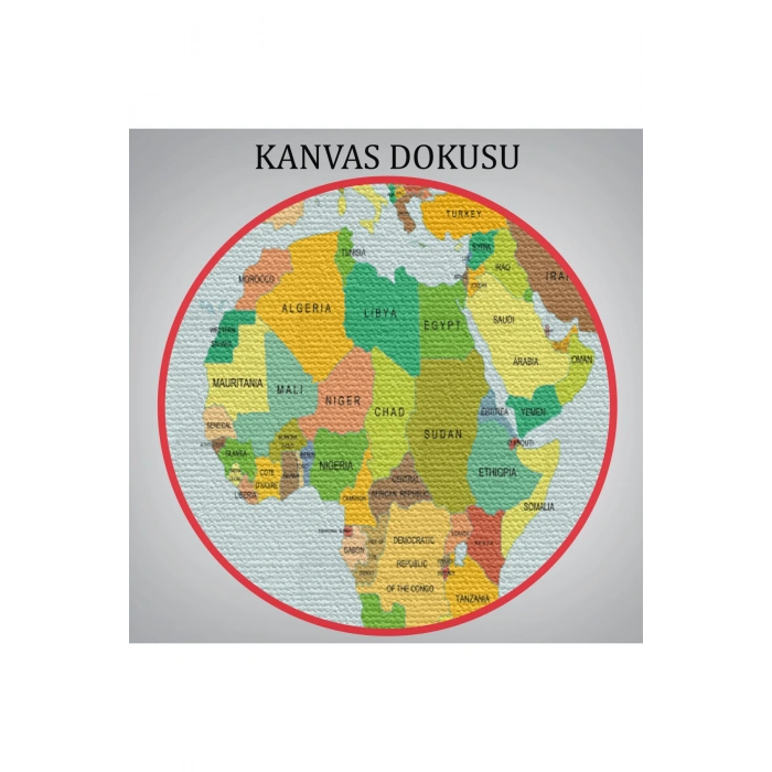 Dünya Haritası  Dekoratif Kanvas Tablo 1089
