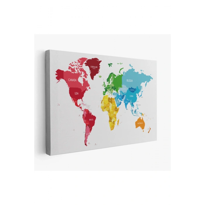 Dünya Haritası  Dekoratif Kanvas Tablo 1090