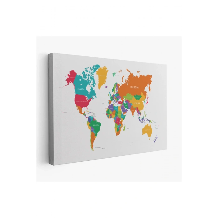 Dünya Haritası  Dekoratif Kanvas Tablo 1095