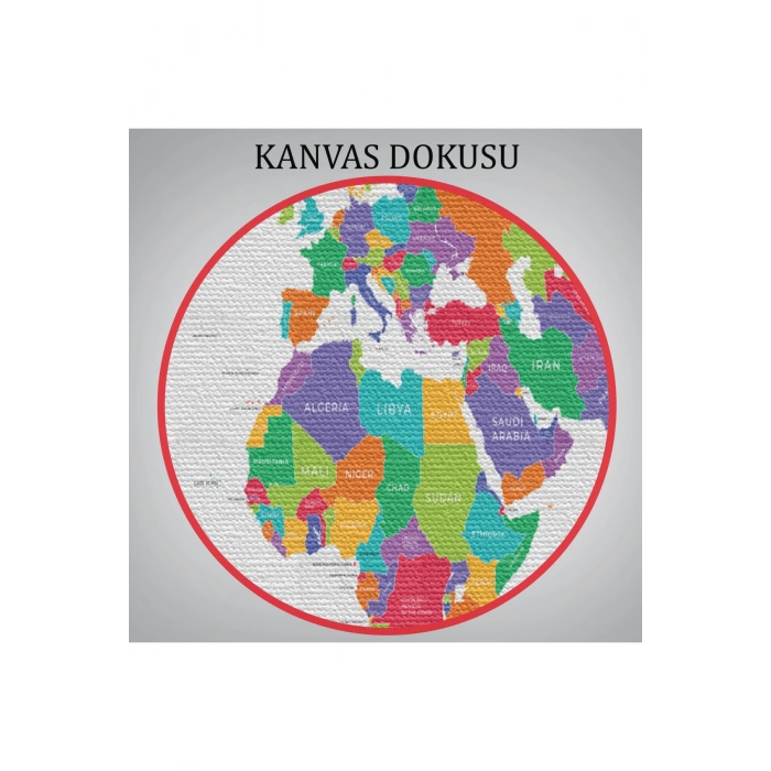 Dünya Haritası  Dekoratif Kanvas Tablo 1095