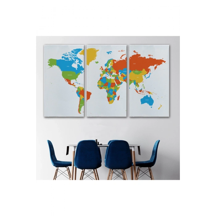 Dünya Haritası  Dekoratif Kanvas Tablo 1096