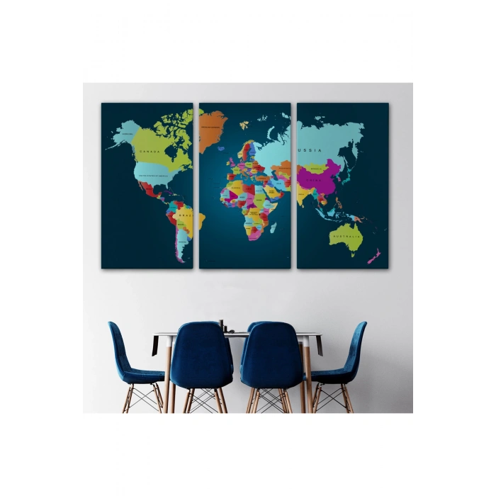 Dünya Haritası  Dekoratif Kanvas Tablo 1098