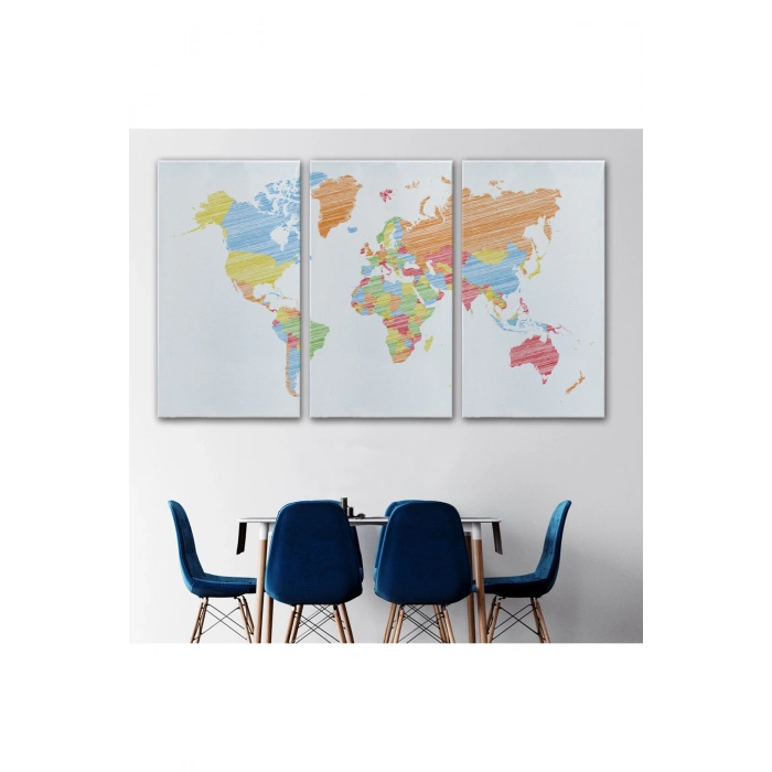 Dünya Haritası  Dekoratif Kanvas Tablo 1100