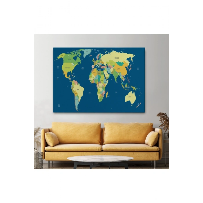Dünya Haritası  Dekoratif Kanvas Tablo 1101