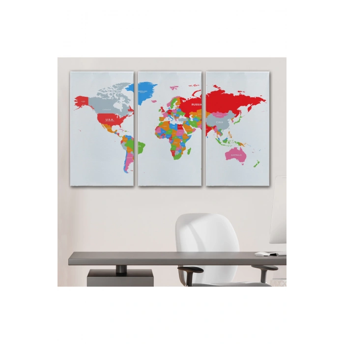 Dünya Haritası  Dekoratif Kanvas Tablo 1102