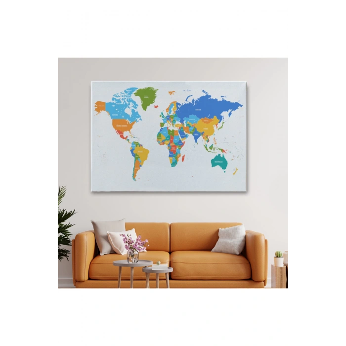 Dünya Haritası  Dekoratif Kanvas Tablo 1103