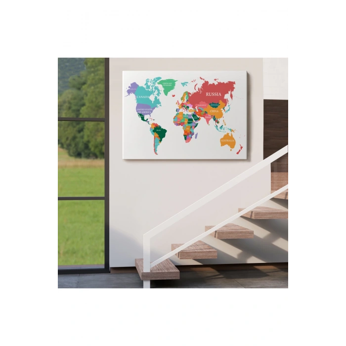 Dünya Haritası  Dekoratif Kanvas Tablo 1104