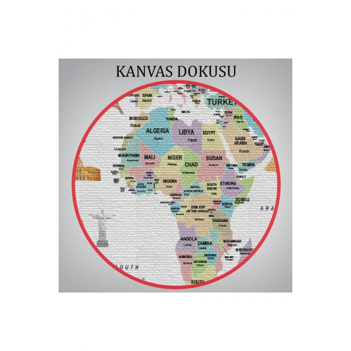 Dünya Haritası Ülke Bayraklı ve Başkentli Kanvas Tablo 1939