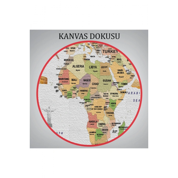 Dünya Haritası Ülke Bayraklı ve Başkentli Kanvas Tablo 1941