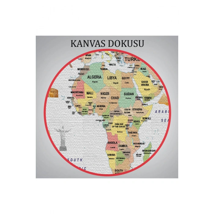 Dünya Haritası Ülke Bayraklı ve Başkentli Kanvas Tablo 1945