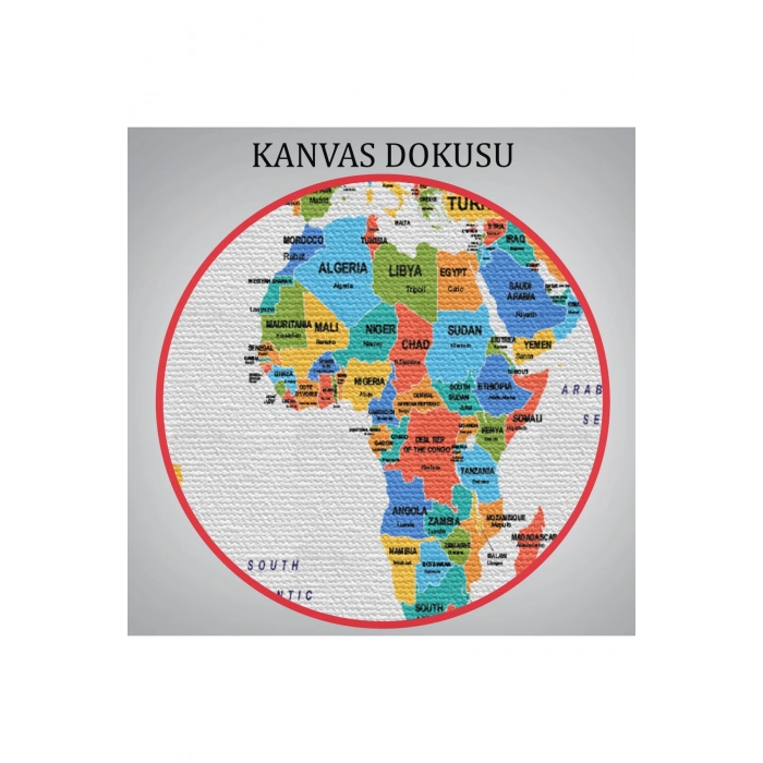 Dünya Haritası Ülke Bayraklı ve Dekoratif Kanvas Tablo 2413