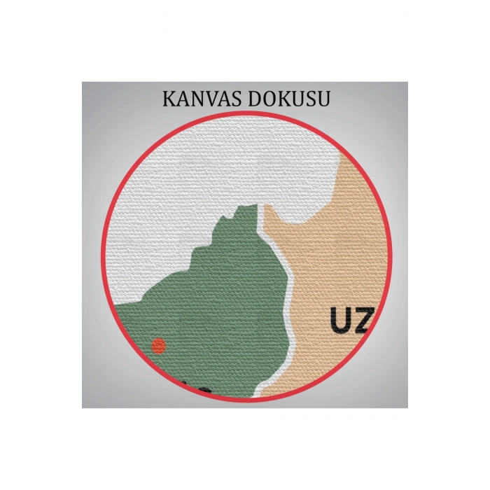 Edirne  İli ve İlçeler Haritası  Dekoratif Kanvas Tablo 1328