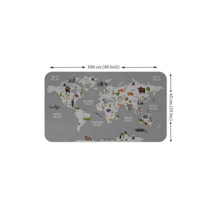 Eğitici Dünya Haritası Dünya Atlası Çocuk ve Bebek Odası Duvar Sticker-60x105-3794