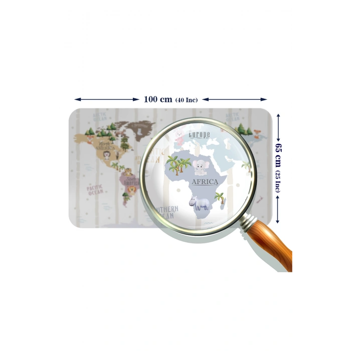 Eğitici Dünya Haritası Dünya Atlası Çocuk ve Bebek Odası Duvar Sticker -60x105-3825
