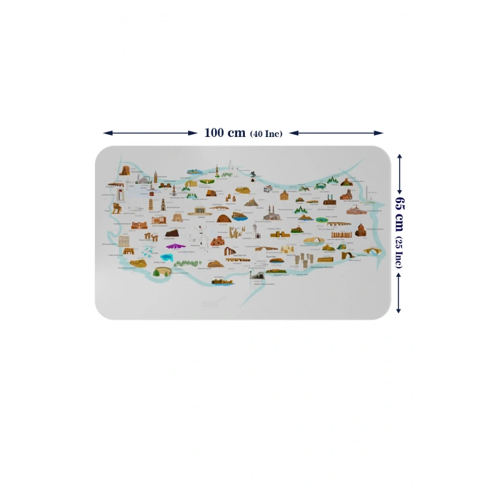 Eğitici - Öğretici Dünya ve Türkiye Haritası Çocuk Odası Duvar Sticker-60x105-3884