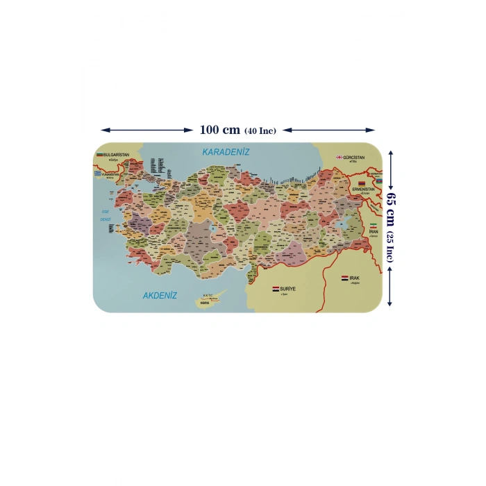 Eğitici - Öğretici Dünya ve Türkiye Haritası Çocuk Odası Duvar Sticker-60x105-3890