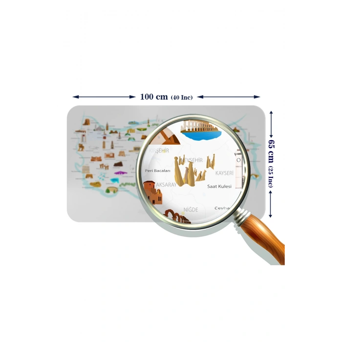 Eğitici ve Öğretici Cocuk Odası Türkiye Haritası Duvar Sticker-60x105-3880