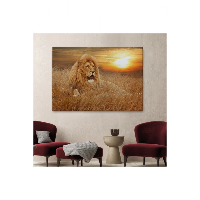 Erkek Aslan Dekoratif Kanvas Tablo 1138
