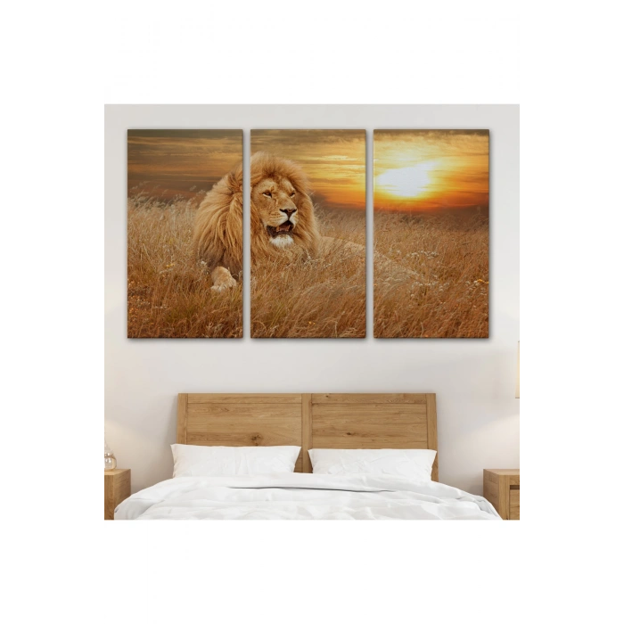 Erkek Aslan Dekoratif Kanvas Tablo 1138