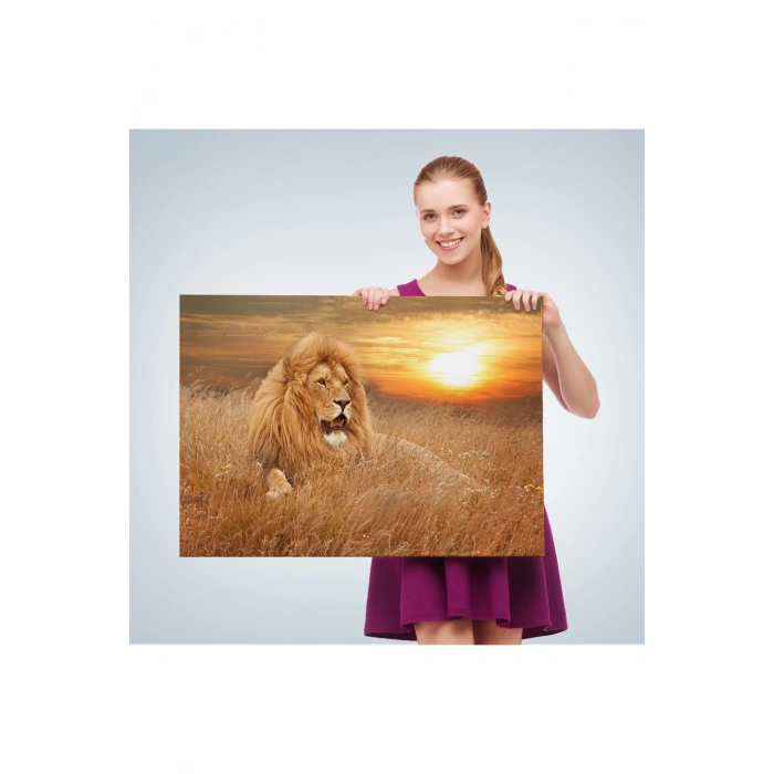 Erkek Aslan Dekoratif Kanvas Tablo 1138