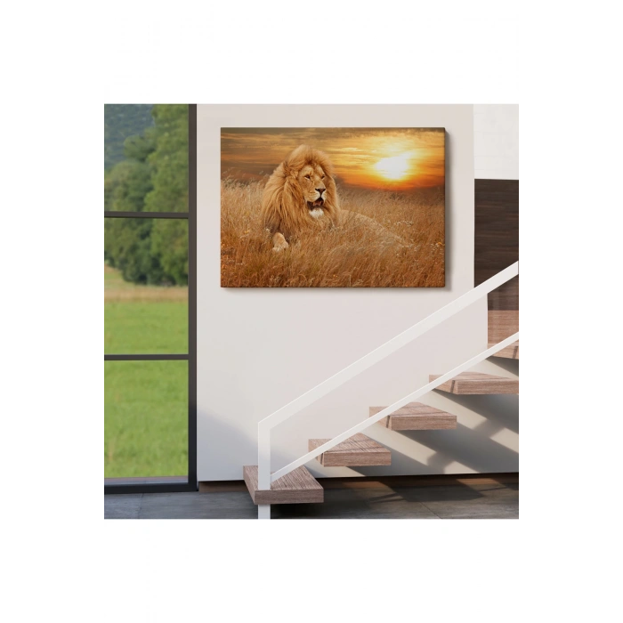 Erkek Aslan Dekoratif Kanvas Tablo 1138