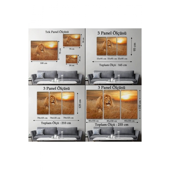 Erkek Aslan Dekoratif Kanvas Tablo 1138