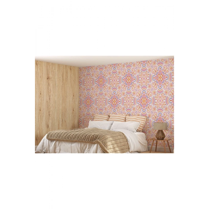 Etnik Desenli Duvar Kağıdı Renkli Mandala Duvar Kağıdı-5646
